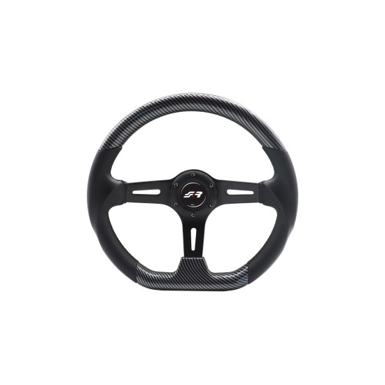 ΤΙΜΟΝΙ GIAU CARBON LOOK ΤΡΙΑΚΤΙΝΟ ΜΑΥΡΟ ΔΙΑΜΕΤΡΟΣ 350mm ΠΑΧΟΣ 70mm SIMONI RACING  - 1 τεμ.