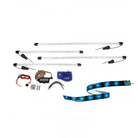 ΣΩΛΗΝΕΣ UNDERCAR LED ΜΠΛΕ 2x95cm & 2x125cm - 1 kit.