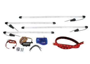 ΣΩΛΗΝΕΣ UNDERCAR LED ΚΟΚΚΙΝΟ ΧΡΩΜΑ 2x95cm & 2x125cm - 1 kit.