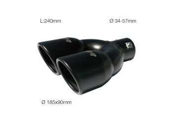 ΑΚΡΟ (ΜΠΟΥΚΑ) ΕΞΑΤΜΙΣΗΣ ΔΙΠΛΗ ΣΕ ΜΑΥΡΟ ΧΡΩΜΑ Φ34-57 mm (ΜΗΚΟΣ 240 mm/ΔΙΑΜΕΤΡΟΣ ΕΞΩΤΕΡΙΚΗ 185x90mm) SIMONI RACING  - 1 τεμ.