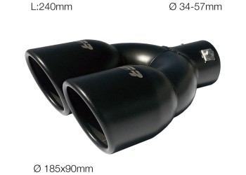 ΑΚΡΟ (ΜΠΟΥΚΑ) ΕΞΑΤΜΙΣΗΣ ΔΙΠΛΗ ΣΕ ΜΑΥΡΟ ΧΡΩΜΑ Φ34-57 mm (ΜΗΚΟΣ 240 mm/ΔΙΑΜΕΤΡΟΣ ΕΞΩΤΕΡΙΚΗ 185x90mm) SIMONI RACING  - 1 τεμ.