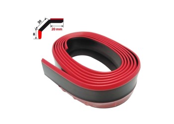 ΔΙΑΚΟΣΜΗΤΙΚΟ SPOILER ΠΡΟΦΥΛΑΚΤΗΡΑ LIP-SPLITTER 20+30+8mm 250cm ΛΑΣΤΙΧΕΝΙΟ ΚΟΚΚΙΝΟ/ΜΑΥΡΟ SIMONI RACING - 1 ΤΕΜ.