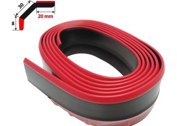 ΔΙΑΚΟΣΜΗΤΙΚΟ SPOILER ΠΡΟΦΥΛΑΚΤΗΡΑ LIP-SPLITTER 20+30+8mm 250cm ΛΑΣΤΙΧΕΝΙΟ ΚΟΚΚΙΝΟ/ΜΑΥΡΟ SIMONI RACING - 1 ΤΕΜ.