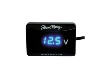 ΒΟΛΤΟΜΕΤΡΟ ΜΠΑΤΑΡΙΑΣ ΨΗΦΙΑΚΟ 12/24V 50X35 mm ΜΕ ΦΙΣ ΑΝΑΠΤΗΡΑ (ΜΑΥΡΟ ΜΕ ΜΠΛΕ LED)