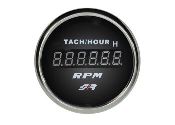 ΣΤΡΟΦΟΜΕΤΡΟ ΑΚΡΙΒΕΙΑΣ ΨΗΦΙΑΚΟ  ΜΑΥΡΟ ΜΕ ΔΑΚΤΥΛΙΔΙ ΧΡΩΜΙΟ 52mm SIMONI RACING - 1 TEM.