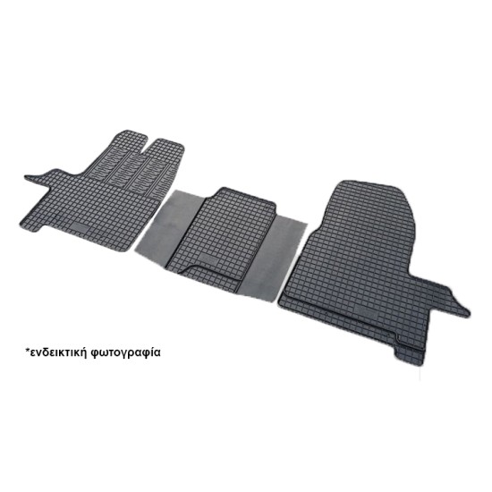 Cik - ΠΑΤΑΚΙΑ ΑΥΤΟΚΙΝΗΤΟΥ ΑΠΟ ΛΑΣΤΙΧΟ ΓΙΑ FORD TRANSIT / CUSTOM TOURNEO / KOMBI 3ΘΕΣΙΟ 2015+ (1Η ΣΕΙΡΑ ΚΑΘΙΣΜΑΤΩΝ) ΣΕ ΜΑΥΡΟ ΧΡΩΜΑ ΜΕ ΚΟΥΜΠΩΜΑΤΑ - 3 ΤΕΜ. (RM.FO.0025/CK)