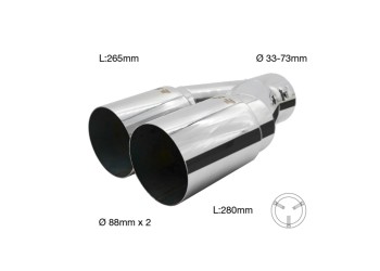 ΑΚΡΟ (ΜΠΟΥΚΑ) ΕΞΑΤΜΙΣΗΣ ΔΙΠΛΗ ΑΠΟΛΗΞΗ 33>73mm (ΜΗΚΟΣ: 280mm/ ΔΙΑΜΕΤΡΟΣ ΕΞΩΤΕΡΙΚΗ 88mmX2) SIMONI RACING - 1 TEM.