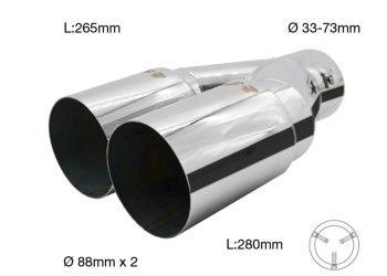 ΑΚΡΟ (ΜΠΟΥΚΑ) ΕΞΑΤΜΙΣΗΣ ΔΙΠΛΗ ΑΠΟΛΗΞΗ 33>73mm (ΜΗΚΟΣ: 280mm/ ΔΙΑΜΕΤΡΟΣ ΕΞΩΤΕΡΙΚΗ 88mmX2) SIMONI RACING - 1 TEM.