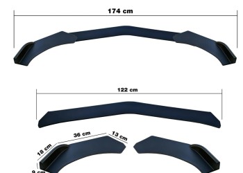 ΔΙΑΚΟΣΜΗΤΙΚΟ SPOILER ΠΡΟΦΥΛΑΚΤΗΡΑ LIP SPLITTER ΜΑΥΡΟ LOOK 3ΤΕΜ.