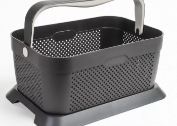 ΚΑΛΑΘΙ ΜΕΤΑΦΟΡΑΣ ΠΡΟΙΟΝΤΩΝ RATI ΓΚΡΙ ΠΛΑΣΤΙΚΟ ΜΕ ΑΝΤΙΟΛΙΣΘΗΤΙΚΗ ΒΑΣΗ 21L 12kg max ΜΕ ΛΑΒΗ 438x292x315mm RATI - 1 τεμ.