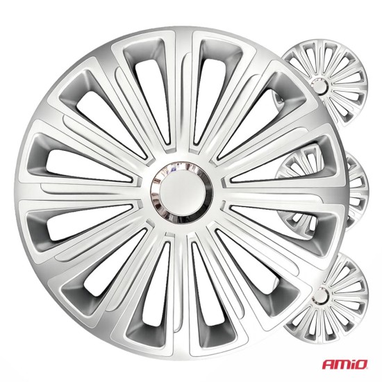 Amio – Τάσια Τροχών 14" Trend RC Ασημί για Αναβάθμιση Εμφάνισης & Καθημερινή Χρήση – Σετ 4 Τεμ. (6896/AM)