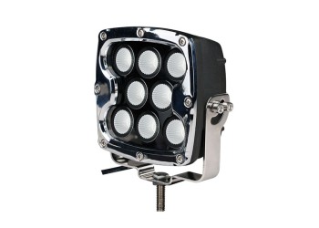 ΠΡΟΒΟΛΕΑΣ ΟΔΗΓΗΣΗΣ LED DRIVING LIGHTS  ΜΑΥΡΟΣ/ΧΡΩΜΙΟ 10-32V 80W 5600lm CREE LED ΤΕΤΡΑΓΩΝΟΣ (130 x 130 x 86 mm) M-TECH
