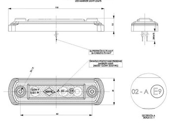 ΦΩΣ ΟΓΚΟΥ LD675 12/24V 4LED HORPOL ΛΕΥΚΟ (10,5 x 3 cm) -1ΤΕΜ.