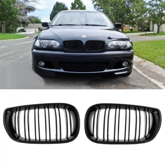 Μάσκες καρδιές μαύρο γυαλιστερό M4 Look - Bmw E46 Sedan 2002-2005