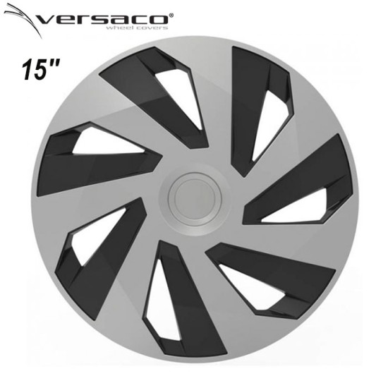 Τάσια τροχών 15'' ασημί/μαύρο Versaco