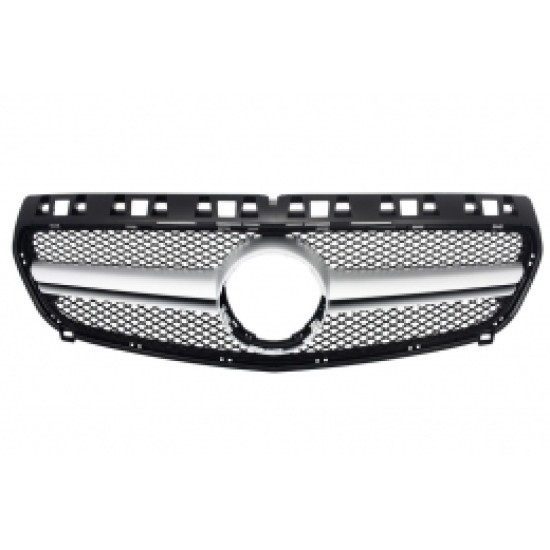 Μπροστινή μάσκα κατάλληλη για Mercedes A-Class W176 (2012-2015) A45 Design Silver