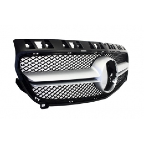 Μπροστινή μάσκα κατάλληλη για Mercedes A-Class W176 (2012-2015) A45 Design Silver