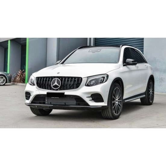 Μπροστινή μάσκα κατάλληλη για Mercedes GLC X253 C253 (2015-2018) GT R Panamericana Design All Black χωρίς κάμερα