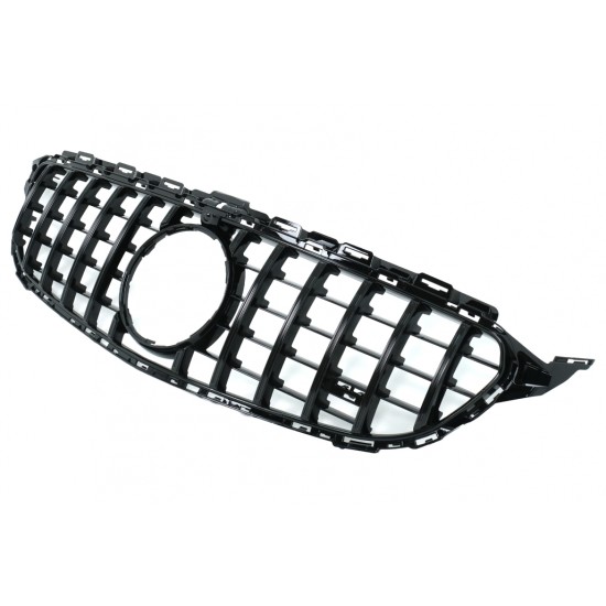 Μπροστινή μάσκα κατάλληλη για Mercedes C-Class W205 S205 C205 A205 (2014-2018) GT-R Panamericana Design Μαύρο χωρίς κάμερα