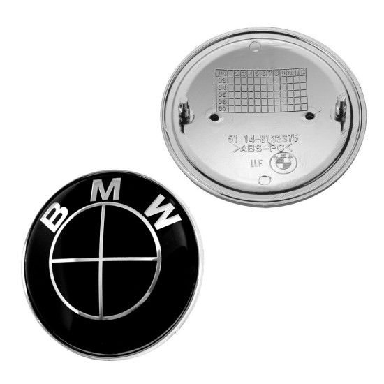 Σήμα κουμπωτό μαύρο 74mm - Bmw