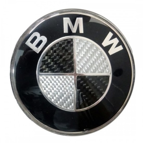 Σήμα μαύρο look carbon 82mm - Bmw