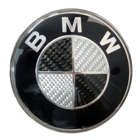 Σήμα μαύρο look carbon 74mm - Bmw