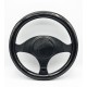 Κάλυμμα τιμονιού look carbon μαύρο δερματίνη 38cm