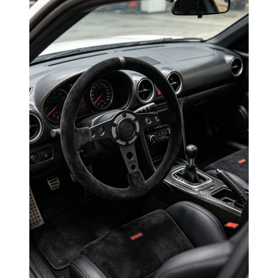 Aγωνιστικό τιμόνι βαθύκωνο 60mm alcantara - Momo