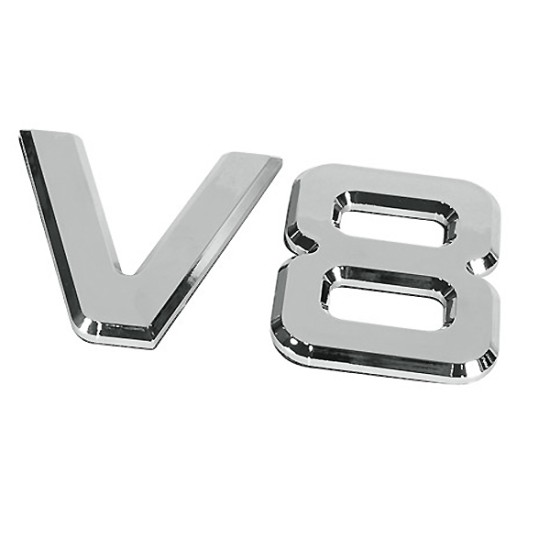 Αυτοκόλλητο μεταλλικό χρώμιο V8