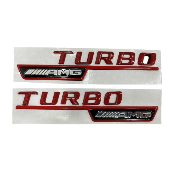 Μεταλλικά αυτοκόλλητα κόκκινο/μαύρο - TURBO AMG